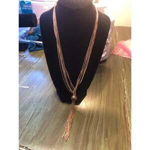 Beya Vintage EUC Gold Tone Multi Strand Tassel Necklace